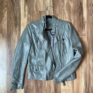 Max Studio Faux Leather Jacket in Gray